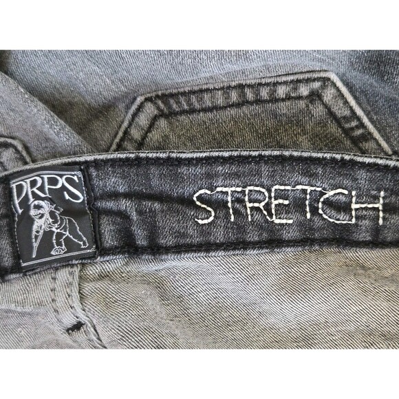 Prps Jeans Mens 33x31 Warlock Black Perigee Distressed Stretch Skinny Grungy - Picture 9 of 11